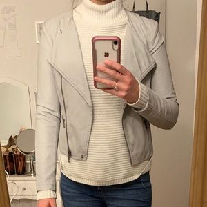 Light gray leather jacket
